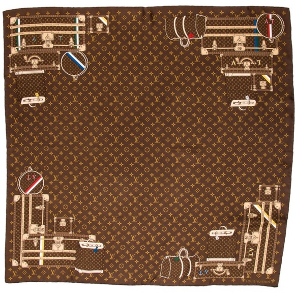 LOUIS VUITTON Monogram Trunks Square Silk Scarf - Picture 3 of 4